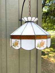 The Perfect Farmhouse Simple Stain Glass And Rose Hanging Light