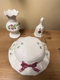 Belleek, Wall Pocket, Vase, Bell