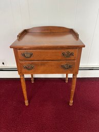 Vintage Ethan Allen Maple Night Stand With Two Drawers By Baumritter, Vermont