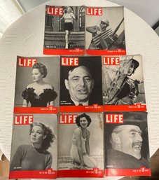 Lot Of Eight 1939 Vintage Life Magazines