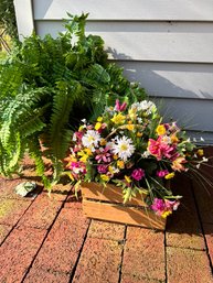 Ferns And Flowers, Faux Planters For The Deck