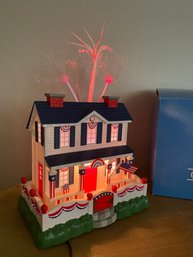 Fiber Optic Light Up Patriotic House With Firework's!!