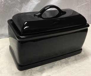 A Black Ceramic Bread Box By CIC