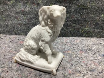 Parian Ware King Charles Spaniel Seated On A Pillow