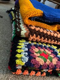 3 Hand Crocheted Lap Blankets