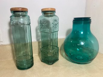 3 Pc. Green Glass