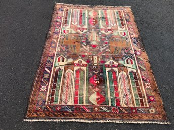 Baluchi Hand Knotted Persian Rug,  3 Feet By 4 Feet 8 Inch