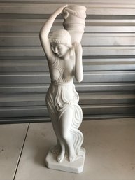 Alabaster Marble Sculpture , 37 LB, 32 Inches Tall