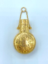 'One Of A Kind' HEAVY 14k Yellow Gold Perfume Bottle Pendant
