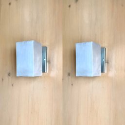 A Pair Of 70s Chrome Finish Rectangular Wall Sconces/spots - Study 2