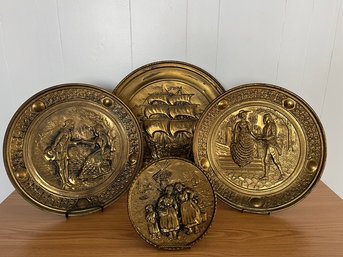 Vintage Brass Dutch & Nautical Decorative Wall Hangings