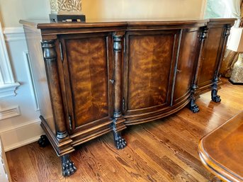 Hickory & White Flame Mahogany Serpentine Sideboard Buffet, Paid $4400