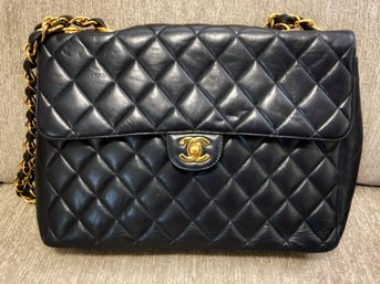 Classic Chanel  Black Lambskin Flap Purse