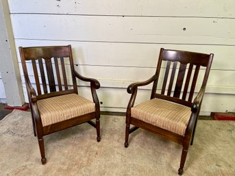 Two Solid Wood Arm Chairs, Beautiful Frames!
