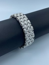 Italian Designer Made Sterling Silver Woven Bracelet