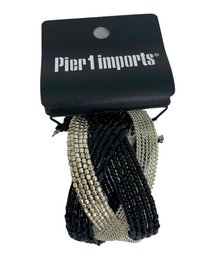 Pier 1 Braided Wire Beaded Cuff Bracelet
