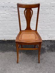 Vintage Mahogany Side Chair With Cane Seat