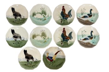 Group Of (10) Boulenger Plates Featuring Bird Designs - Rare!!