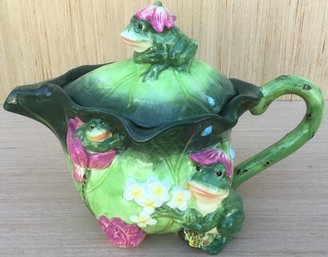 Frog Flowers & Balloons Ceramic Teapot, Coffeepot