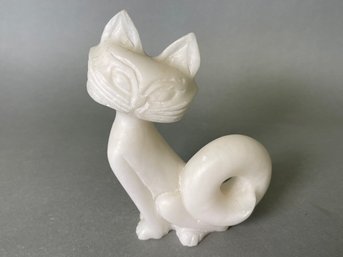 Genuine Alabaster Italian Made Sculpted Cat