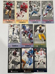 1993 Fleer Tallboy Football Cards.   Full Box Of Over 700 Cards.  All Cards Pictured.  Very Clean Cards.