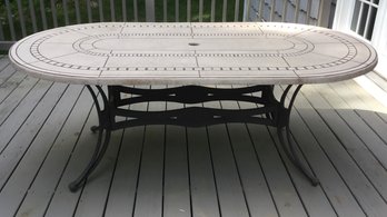 Great Design Oval Outdoor Patio Table Metal, Iron Base