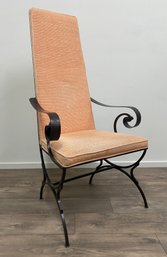 Bent Metal Pink Upholstered Chair