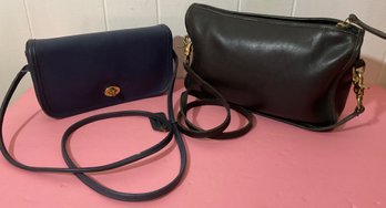 Coach Navy Leather Clutch & Coach Black Leather 2