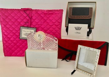Ladies' Misc. Lot - NOS Bosca Leather Wallet, Crystal Tape Dispenser, Oscar De La Renta Scarf Bag, More