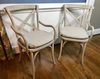 Pair Of RESTORATION HARDWARE Cane Arm Chairs