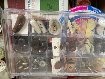 Sewing Kit And Notions With Ornant Button Collection