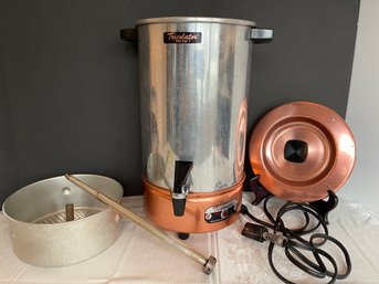 Vtg Tricolator Coffee Pot Percolator MCM Copper & Aluminum-WORKS!