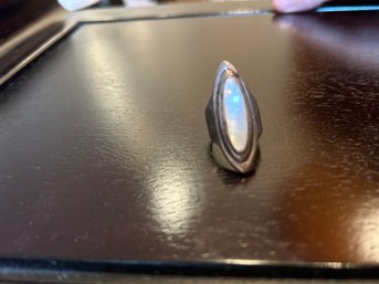 Sterling Silver Ring With Pearl In Middle