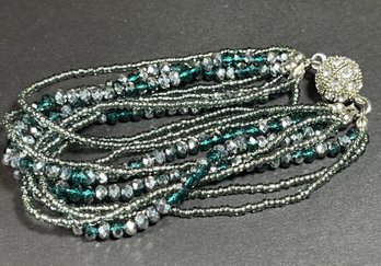 Fine Micro Glass Beaded Multi Strand Bracelet