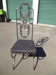 Wrought Iron Heavy Decorative Chair With Elaborate Gold Detail