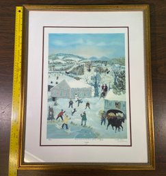 Snowballers Signed And Numbered 434/1000 Authentic Will Moses Limited Edition Print 19x24 Matted Framed