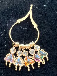 14 Kt Holder, Gold Plated Zircon And Colored Stone Children Charms