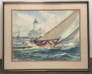 Sessions Racing Sailboat Print & Lighthouse