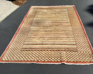 Woven And Striped Design Area Rug