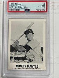 1977 TCMA Mickey Mantle Renata Galasso Card #7      PSA 6