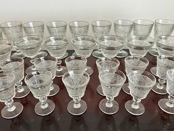 Stemmed Wine, Water And Cordial Glasses Set  (12 Of Each)