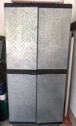 Utility Storage Cabinet With Aluminum Diamond Plate Doors