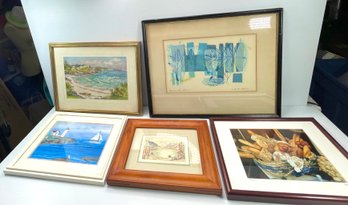 Art Variety - Anita Wagner 17x21- Italian Bread Photo 12x15- Mt Lake Watercolor 11x13- Lighthouse 12x14