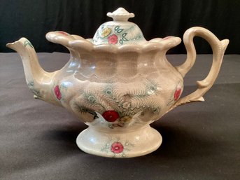 Antique Wood & Challinor Tea Pot Feather Pattern Pre 1850