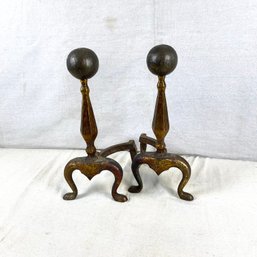 Ball Topped Vintage Andirons