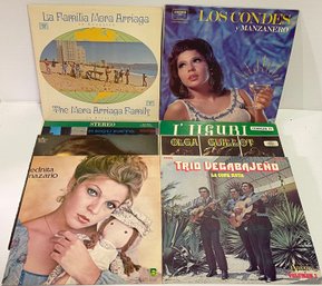 Lot Of Eight Spanish Vinyl Records Including Trio Vegabajeno