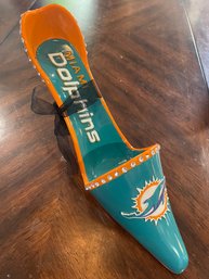 Miami Dolphins Decorative Team Shoe Wine Bottle Holder