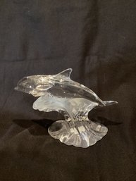 Amazing Lenox Glass Dolphin Statue