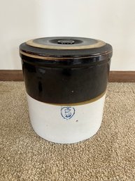 Antique 5 Gallon Crock Pot With Lid