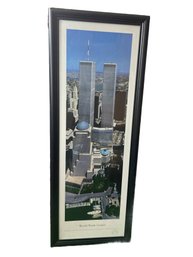 World Trade Center Panoramic Picture - Vertical Panorama. Commemorative Photograph Labeled